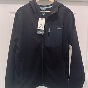 Men's LFG Live Forever Gold Black Zip Jacket with Hood Sz M NWT